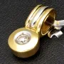 Edler Bicolor Gold-Anhänger (750 / 18k Gelbgold und Weißgold) besetzt mit einem funkelnden Zirkoniastein