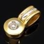 Edler Bicolor Gold-Anhänger (750 / 18k Gelbgold und Weißgold) besetzt mit einem funkelnden Zirkoniastein