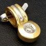 Edler Bicolor Gold-Anhänger (750 / 18k Gelbgold und Weißgold) besetzt mit einem funkelnden Zirkoniastein
