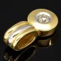 Edler Bicolor Gold-Anhänger (750 / 18k Gelbgold und Weißgold) besetzt mit einem funkelnden Zirkoniastein