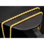 Kurze, edle Kordelkette aus Gelbgold für Damen in ca. 45cm Länge und ca. 3,5 mm aus 585er Gold (14k)