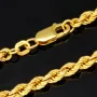 Kurze, edle Kordelkette aus Gelbgold für Damen in ca. 45cm Länge und ca. 3,5 mm aus 585er Gold (14k)
