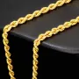Kurze, edle Kordelkette aus Gelbgold für Damen in ca. 45cm Länge und ca. 3,5 mm aus 585er Gold (14k)