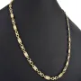Bling-Bling Plättchenkette (Plattenkette) - Steigbügelkette aus hochwertigem 585 14K Gold mit funkelnden Zirkonia besetzt ca. 6-7 mm breit, 65cm