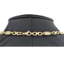 Bling-Bling Plättchenkette (Plattenkette) - Steigbügelkette aus hochwertigem 585 14K Gold mit funkelnden Zirkonia besetzt ca. 6-7 mm breit, 65cm