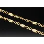 Bling-Bling Plättchenkette (Plattenkette) - Steigbügelkette aus hochwertigem 585 14K Gold mit funkelnden Zirkonia besetzt ca. 6-7 mm breit, 65cm