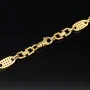 Bling-Bling Plättchenkette (Plattenkette) - Steigbügelkette aus hochwertigem 585 14K Gold mit funkelnden Zirkonia besetzt ca. 6-7 mm breit, 65cm