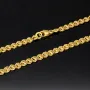 Zeitloses Collier / Flache Goldkette für Damen mit außergewöhnlichem Design aus glänzendem 333 (8k) Gelbgold in ca. 46cm, ca. 5mm