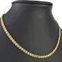 Zeitloses Collier / Flache Goldkette für Damen mit außergewöhnlichem Design aus glänzendem 333 (8k) Gelbgold in ca. 46cm, ca. 5mm