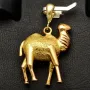 Funkelnder Kamel - Anhänger aus massivem, hochwertigen 14K Gold (14k 585 Gelbgold)