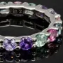Memory Damen-Ring mit Zirkonia im Brillantschliff, mind. 2,72 ct – 925er Silber, rhodiniert RG ca. 61