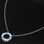Bezauberndes Schmuck-Set aus 925 Silber, bestehend aus einer Halskette (ca. 45cm + 5cm Verlängerung) und einem bezaubernden Anhänger mit Zirkoniasteinen (hellblau)