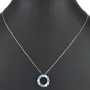 Bezauberndes Schmuck-Set aus 925 Silber, bestehend aus einer Halskette (ca. 45cm + 5cm Verlängerung) und einem bezaubernden Anhänger mit Zirkoniasteinen (hellblau)
