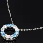 Bezauberndes Schmuck-Set aus 925 Silber, bestehend aus einer Halskette (ca. 45cm + 5cm Verlängerung) und einem bezaubernden Anhänger mit Zirkoniasteinen (hellblau)