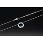 Bezauberndes Schmuck-Set aus 925 Silber, bestehend aus einer Halskette (ca. 45cm + 5cm Verlängerung) und einem bezaubernden Anhänger mit Zirkoniasteinen (hellblau)