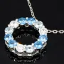 Bezauberndes Schmuck-Set aus 925 Silber, bestehend aus einer Halskette (ca. 45cm + 5cm Verlängerung) und einem bezaubernden Anhänger mit Zirkoniasteinen (hellblau)