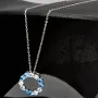 Bezauberndes Schmuck-Set aus 925 Silber, bestehend aus einer Halskette (ca. 45cm + 5cm Verlängerung) und einem bezaubernden Anhänger mit Zirkoniasteinen (hellblau)