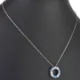 Bezauberndes Schmuck-Set aus 925 Silber, bestehend aus einer Halskette (ca. 45cm + 5cm Verlängerung) und einem bezaubernden Anhänger mit Zirkoniasteinen (hellblau)