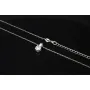 Hochwertig produziertes Schmuckset aus edlem 925er Sterling Silber, bestehend aus einer filigranen Ankerkette und einem Anhänger mit einem größeren in Krappen eingefassten, brillantgeschliffenen Zirkonia (Diamantimitat)