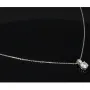Hochwertig produziertes Schmuckset aus edlem 925er Sterling Silber, bestehend aus einer filigranen Ankerkette und einem Anhänger mit einem größeren in Krappen eingefassten, brillantgeschliffenen Zirkonia (Diamantimitat)