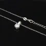 Hochwertig produziertes Schmuckset aus edlem 925er Sterling Silber, bestehend aus einer filigranen Ankerkette und einem Anhänger mit einem größeren in Krappen eingefassten, brillantgeschliffenen Zirkonia (Diamantimitat)