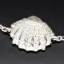 Funkelndes Armband mit Muschel-Anhänger– 925er Sterling Silber mit 57 Diamantimitationen (Zirkonia) längenverstellbar in ca. 18, 19, 20, 21, 22 cm