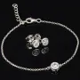 Edles Schmuck-Set aus funkelndem 925er Sterling Silber - Elegantes Armband und funkelnde Ohrstecker mit brillantgeschliffenen Zirkoniasteinen (Diamantimitat)