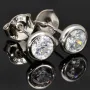 Edles Schmuck-Set aus funkelndem 925er Sterling Silber - Elegantes Armband und funkelnde Ohrstecker mit brillantgeschliffenen Zirkoniasteinen (Diamantimitat)