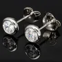 Edles Schmuck-Set aus funkelndem 925er Sterling Silber - Elegantes Armband und funkelnde Ohrstecker mit brillantgeschliffenen Zirkoniasteinen (Diamantimitat)