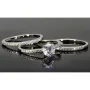 Ring-Schmuck-Set aus hochwertigem 925er Sterling Silber - Ringset 3tlg. mit Zirkoniasteinen (Diamantimitat) = 1,56ct Brillantschliff Silber rhodiniert