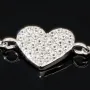 Hochwertig produziertes Armband mit Herz-Anhänger – 925er Sterling Silber mit vielen kleinen Zirkoniasteinen (Diamantimitaten) längenverstellbar in ca. 18, 19, 20, 21, 22 cm