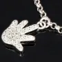Trendiges Silber-Armband / Bettelarmband aus edlem Sterling 925 Silber mit kreativen Anhängern, verziert mit zahlreichen funkelnden Zirkoniasteinen (Diamantoptik), längenverstellbar ca. 17 – 20 cm