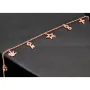 Exquisites Silber-Armband / Bettelarmband aus edlem Sterling 925 Silber rosé vergoldet mit fantasievollen Anhängern, verziert mit zahlreichen funkelnden Zirkoniasteinen (Diamantoptik), längenverstellbar ca. 17 – 20 cm