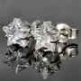 Edle Stern-Ohrstecker aus 925er Sterlingsilber mit Zirkoniasteinen in Krappen gefasst