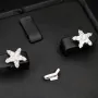 Glänzende Stern-Ohrstecker aus hochwertigem 925er Sterlingsilber mit funkelnden Zirkonia in Krappen gefasst