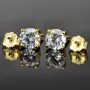 Edle Ohrstecker aus vergoldetem 925er Sterlingsilber mit funkelndem Zirkonia im Brillantschliff (Diamantoptik)