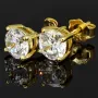 Edle Ohrstecker aus vergoldetem 925er Sterlingsilber mit funkelndem Zirkonia im Brillantschliff (Diamantoptik)