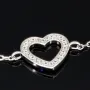 Feines Armband aus 925er Sterling Silber mit Herz-Anhänger und funkelnden Zirkoniasteinen (Diamantimitaten) - Länge verstellbar in ca. 18, 19, 20, 21, 22 cm