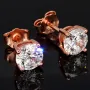Stilvolle Ohrstecker aus rosévergoldetem 925er Sterlingsilber mit Zirkonia (Diamantimitat, Brillantschliff)