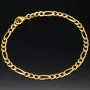 Figaro Armband aus funkelndem 333er (8k) Gelbgold – ca. 19 cm lang, 3,5 mm breit