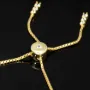 Armband für Damen aus 925er Silber, vergoldet, besetzt mit vielen funkelnden, hochkarätigen Zirkonia im Ovalschliff in edlen Krappenfassungen - längenverstellbar in ca. 16, 17, 18, 19, 20, 21, 22, 23 und 24 cm