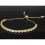 Armband für Damen aus 925er Silber, vergoldet, besetzt mit vielen funkelnden, hochkarätigen Zirkonia im Ovalschliff in edlen Krappenfassungen - längenverstellbar in ca. 16, 17, 18, 19, 20, 21, 22, 23 und 24 cm