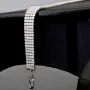 Bling-Bling Zirkonia-Armband aus 925er Silber, rhodiniert in feinem Design, in filigraner Präzision besetzt mit 340 Zirkoniasteinen ca. 3,40 ct. im Brillantschliff (Diamantimitationen) Längenverstellbar ca: 16-21 cm