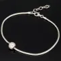 Stilvolles 925 sterling Silberarmband mit funkelndem Kugel-Bead, besetzt mit vielen kleinen Zirkonia (Diamantimitaten) - Länge verstellbar von ca. 19 bis 22 cm