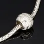 Stilvolles 925 sterling Silberarmband mit funkelndem Kugel-Bead, besetzt mit vielen kleinen Zirkonia (Diamantimitaten) - Länge verstellbar von ca. 19 bis 22 cm