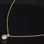 Exquisites Schmuckset - Kette mit Anhänger aus Sterling Silber 925, vergoldet, mit einem in Krappen gefassten, fliederfarbenen Zirkonia (Diamantimitat 1,00 ct. Brillantschliff)