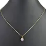 Exquisites Schmuckset - Kette mit Anhänger aus Sterling Silber 925, vergoldet, mit einem in Krappen gefassten, fliederfarbenen Zirkonia (Diamantimitat 1,00 ct. Brillantschliff)