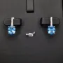 Edle Ohrringe / Ohrboutons aus 925 Sterling Silber bestückt mit 2 großen, leuchtenden blauen Zirkoniasteinen und 10 brillantgeschliffene, strahlende weiße Zirkonia