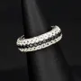 Eleganter Ring aus 925 Sterling Silber – Modernes Design mit feinem Zirkonia-Besatz (Diamantimitationen) - RG ca. 48