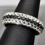 Eleganter Ring aus 925 Sterling Silber – Modernes Design mit feinem Zirkonia-Besatz (Diamantimitationen) - RG ca. 48
